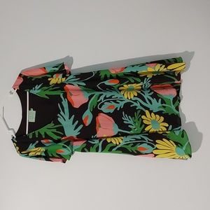 Judith March Floral Mini Dress - Black, Green, Yellow, Pink